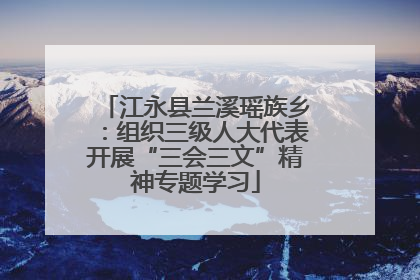 江永县兰溪瑶族乡：组织三级人大代表开展“三会三文”精神专题学习