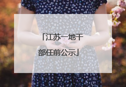江苏一地干部任前公示