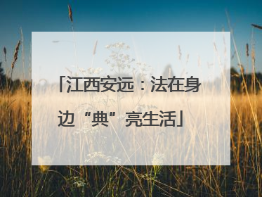 江西安远：法在身边“典”亮生活