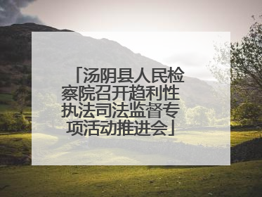 汤阴县人民检察院召开趋利性执法司法监督专项活动推进会