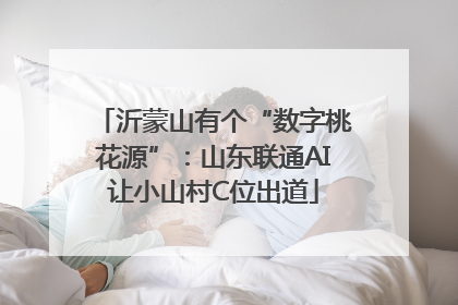 沂蒙山有个“数字桃花源”：山东联通AI让小山村C位出道