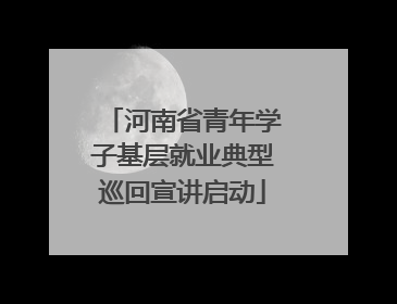 河南省青年学子基层就业典型巡回宣讲启动