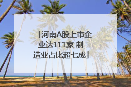 河南A股上市企业达111家 制造业占比超七成