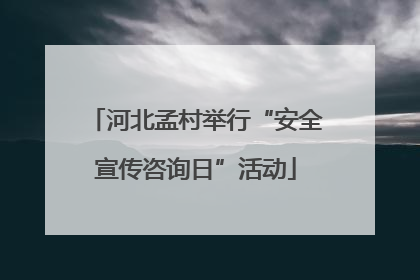 河北孟村举行“安全宣传咨询日”活动