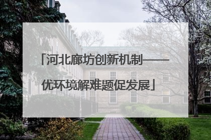 河北廊坊创新机制——优环境解难题促发展
