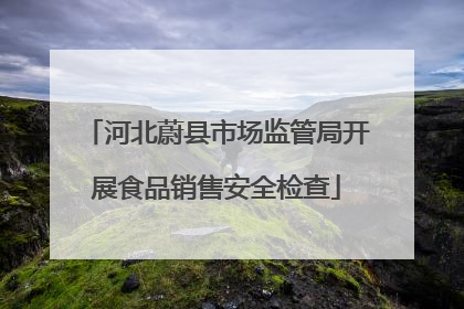 河北蔚县市场监管局开展食品销售安全检查