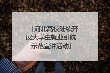 河北高校陆续开展大学生就业引航示范宣讲活动