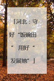 河北：守好“饭碗田” 用好“发展地”