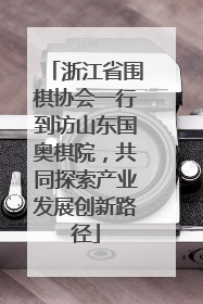 浙江省围棋协会一行到访山东国奥棋院，共同探索产业发展创新路径
