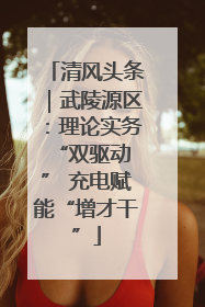 清风头条｜武陵源区：理论实务“双驱动 ” 充电赋能“增才干”