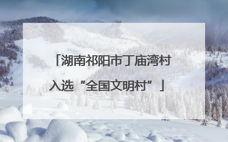 湖南祁阳市丁庙湾村入选“全国文明村”