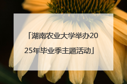湖南农业大学举办2025年毕业季主题活动