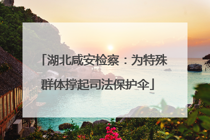 湖北咸安检察：为特殊群体撑起司法保护伞