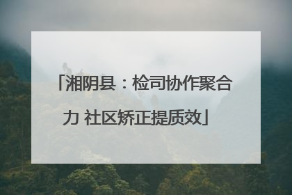 湘阴县：检司协作聚合力 社区矫正提质效