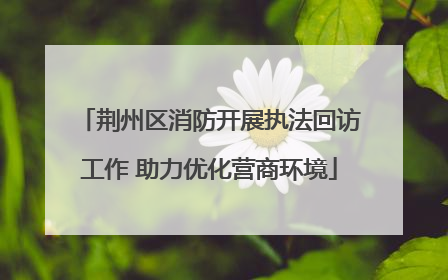 荆州区消防开展执法回访工作 助力优化营商环境