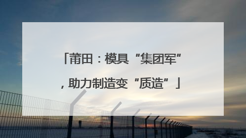 莆田：模具“集团军”，助力制造变“质造”
