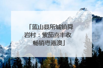 蓝山县所城镇舜岩村：紫茄喜丰收 畅销粤港澳