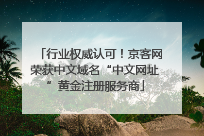 行业权威认可！京客网荣获中文域名“中文网址”黄金注册服务商