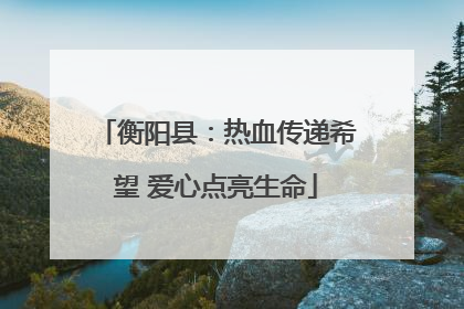 衡阳县：热血传递希望 爱心点亮生命