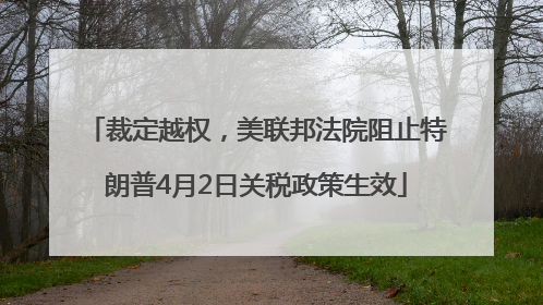 裁定越权，美联邦法院阻止特朗普4月2日关税政策生效