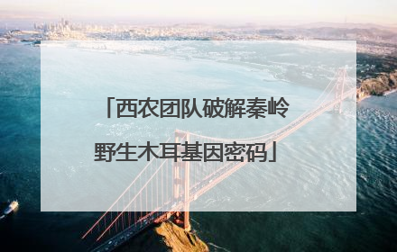西农团队破解秦岭野生木耳基因密码