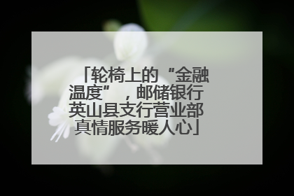 轮椅上的“金融温度”，邮储银行英山县支行营业部真情服务暖人心