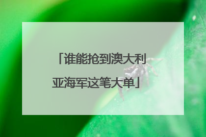 谁能抢到澳大利亚海军这笔大单