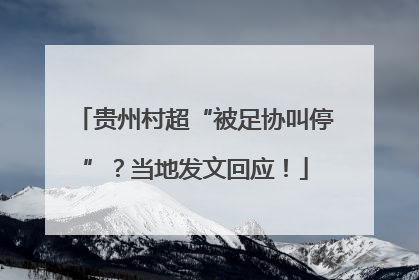 贵州村超“被足协叫停”？当地发文回应！