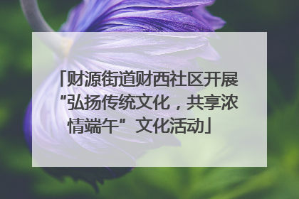 财源街道财西社区开展“弘扬传统文化，共享浓情端午”文化活动