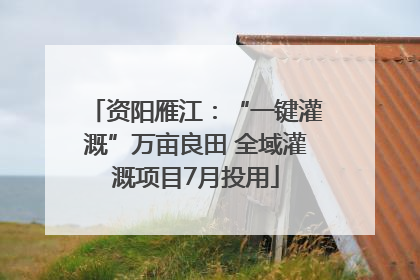 资阳雁江：“一键灌溉”万亩良田 全域灌溉项目7月投用