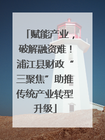 赋能产业，破解融资难！浦江县财政“三聚焦”助推传统产业转型升级