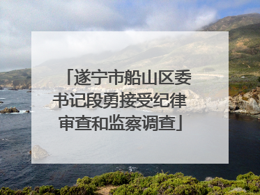 遂宁市船山区委书记段勇接受纪律审查和监察调查