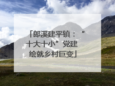 郎溪建平镇：“十大十小”党建 绘就乡村巨变
