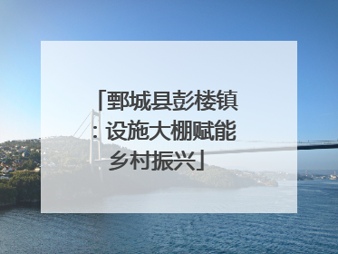 鄄城县彭楼镇：设施大棚赋能乡村振兴