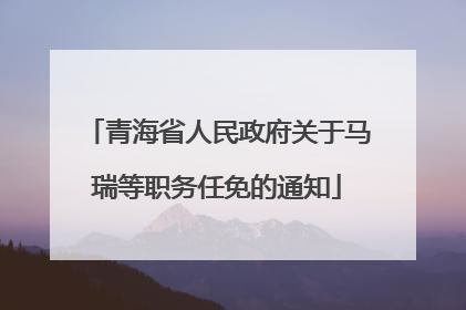青海省人民政府关于马瑞等职务任免的通知