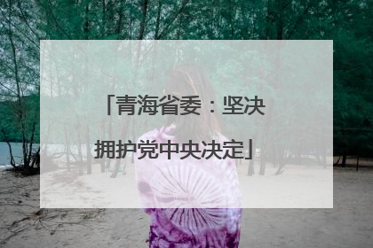 青海省委：坚决拥护党中央决定