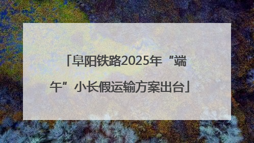 阜阳铁路2025年“端午”小长假运输方案出台