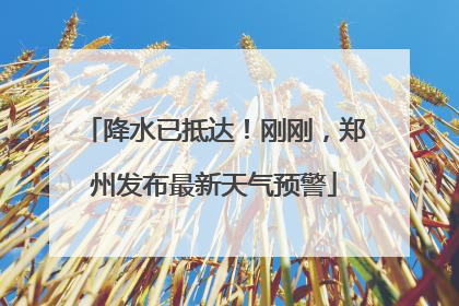 降水已抵达！刚刚，郑州发布最新天气预警