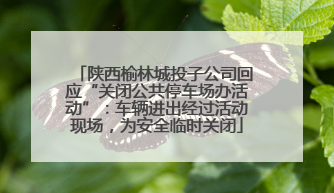 陕西榆林城投子公司回应“关闭公共停车场办活动”：车辆进出经过活动现场，为安全临时关闭