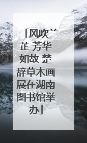 风吹兰芷 芳华如故 楚辞草木画展在湖南图书馆举办