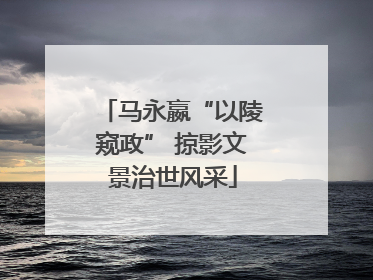 马永嬴“以陵窥政” 掠影文景治世风采