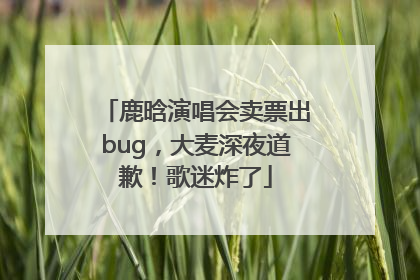鹿晗演唱会卖票出bug，大麦深夜道歉！歌迷炸了