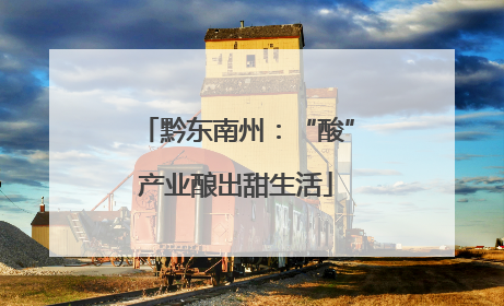 黔东南州：“酸”产业酿出甜生活