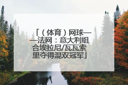 （体育）网球——法网：意大利组合埃拉尼/瓦瓦索里夺得混双冠军