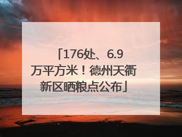 176处、6.9万平方米！德州天衢新区晒粮点公布