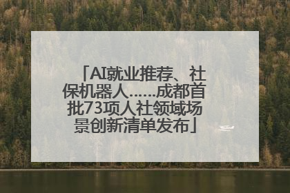 AI就业推荐、社保机器人……成都首批73项人社领域场景创新清单发布